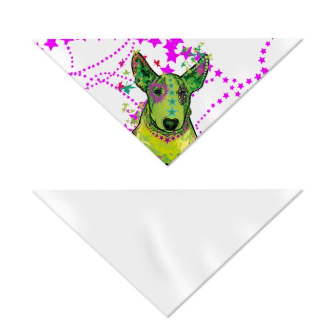 Preview: Hunde-Bandana Roxy - Popart Hundedesign, 100 % Polyester, 70x30 cm, verstellbar, waschbar